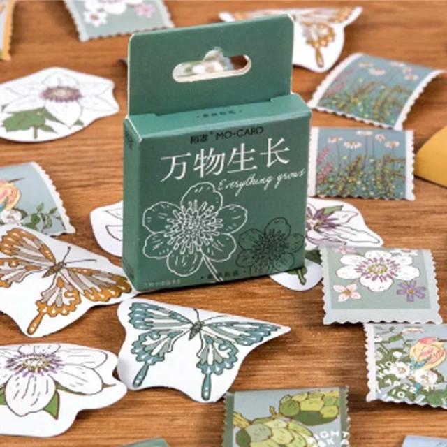 Etiquetas decorativas adesivas com 46 desenhos de animais fofos em estilo vintage para cadernos e envelopes