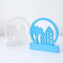 Moldes resinas forma guirlanda casa com base longa para projeto artesanato artístico, fazendo decorações - Image 1