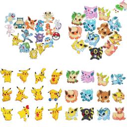 12/16 pçs pokémon pintura diamante adesivos kits para crianças diy diamante arte mosaico adesivo por números presente iniciante - Image 1