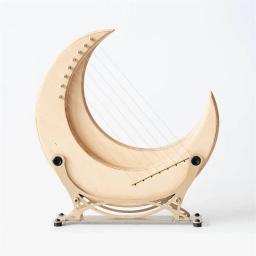 Moon Shape Portable Lyre Harp for Music Lovers, High-End Orpus, Celestial Lyre Piano, Instrumentos de Cordas, Madeira Branca, 8 Cordas - Image 6