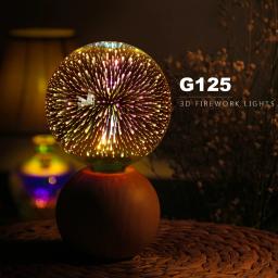 Lâmpadas incandescentes LED para decoração de férias, efeito de fogos de artifício 3D, lâmpada retro vintage, E27, AC 110V, 220V, G80, G125 - Image 2