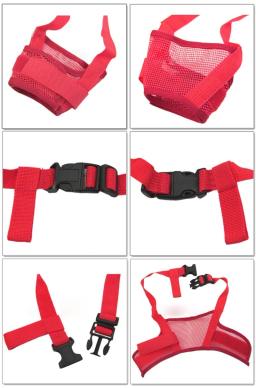 Ajustável malha respirável pet boca focinhos para cães, focinho para cães pequenos e grandes, correias de poliéster, acessórios para cães - Image 6