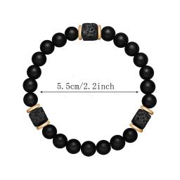 Pulseiras magnéticas de pedras naturais para homens e mulheres, cuidados de saúde para perda de peso, jóias para casais, 2 cores, 1pc, novo - Image 4