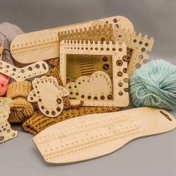 Medidor de agulha de tricô de madeira régua quadrada bobinas de linha de bordado fio para giradores ferramentas de medição de fio suprimentos de costura - Image 6