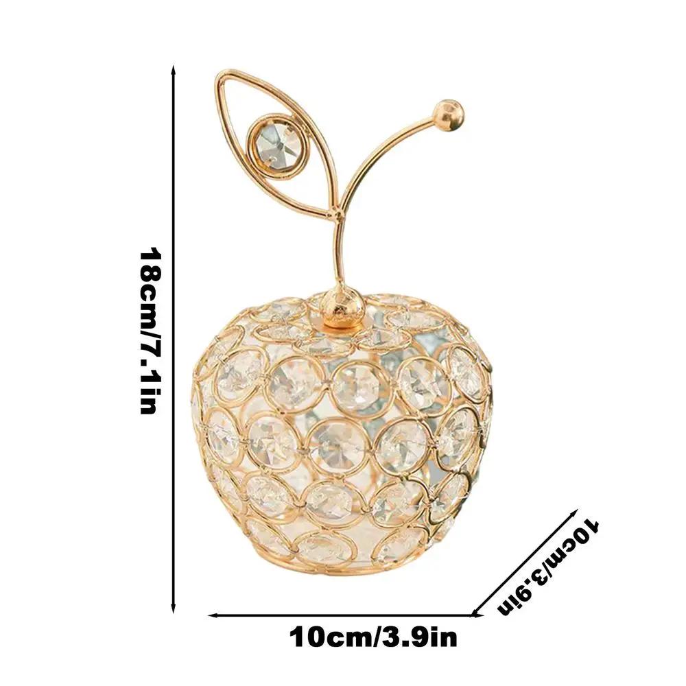 3D Cristal Pear Applique Ornamento, Brilhante Strass Artesanato, Mesa Centerpiece Decoração, Fotografia Prop, Home Decor, Abastecimento Do Casamento - Image 1