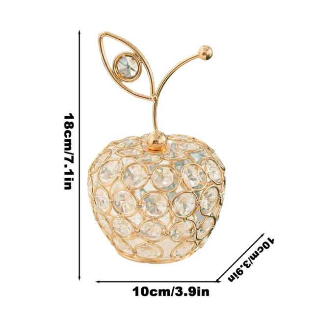 Ornamento Cristal 3D em Forma de Pêra com Brilhantes Strass para Decoração de Mesa, Fotografia e Casamentos
