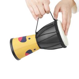 Tamborim Africano para Crianças, Iniciantes Jogando, Instrumento de Percussão, Ensinando Aids, Amarelo, Atacado, Djembe, 4 in - Image 1
