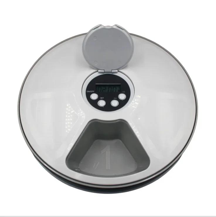 Dispensador elétrico automático do alimento seco para o animal de estimação, alimentador redondo do sincronismo, 6 refeições, 6 grades, 24 horas, fontes do gato e do cão - Image 1