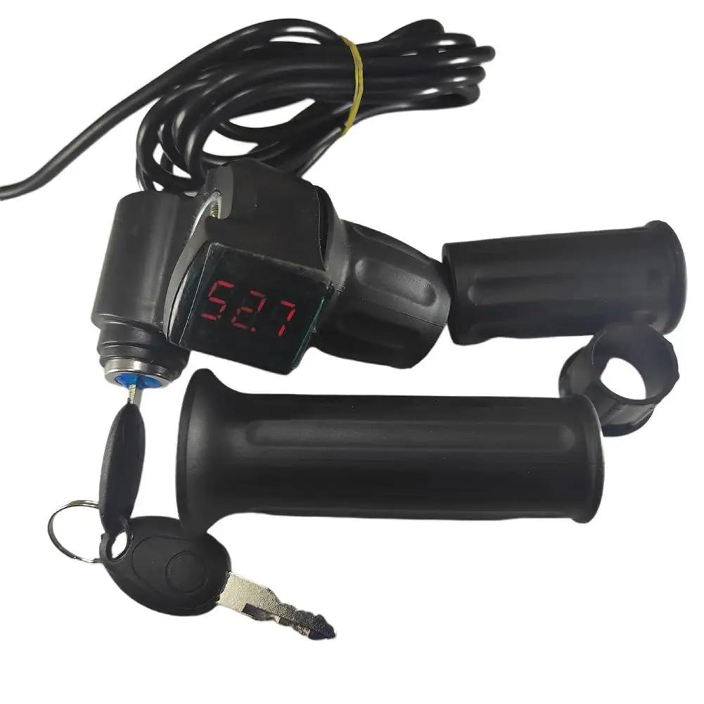 Acelerador bonde do acelerador da torção do fechamento da indicação digital para o trotinette punho bonde da bicicleta do acelerador 12v-84v do controle de velocidade com - Image 1