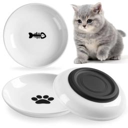 Porcelana Cat Food Bowl, Bandeja enlatada Snack, Não é fácil de ponta, Sobre Silicone Bottom, Dog Plate, Pet Supplies - Image 1