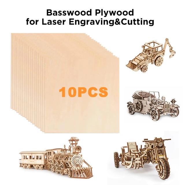 Peças de Madeira Inacabadas para Projetos DIY: Artesanato, Decoração e Escultura com 10 Itens para Gravação a Laser e Pintura
