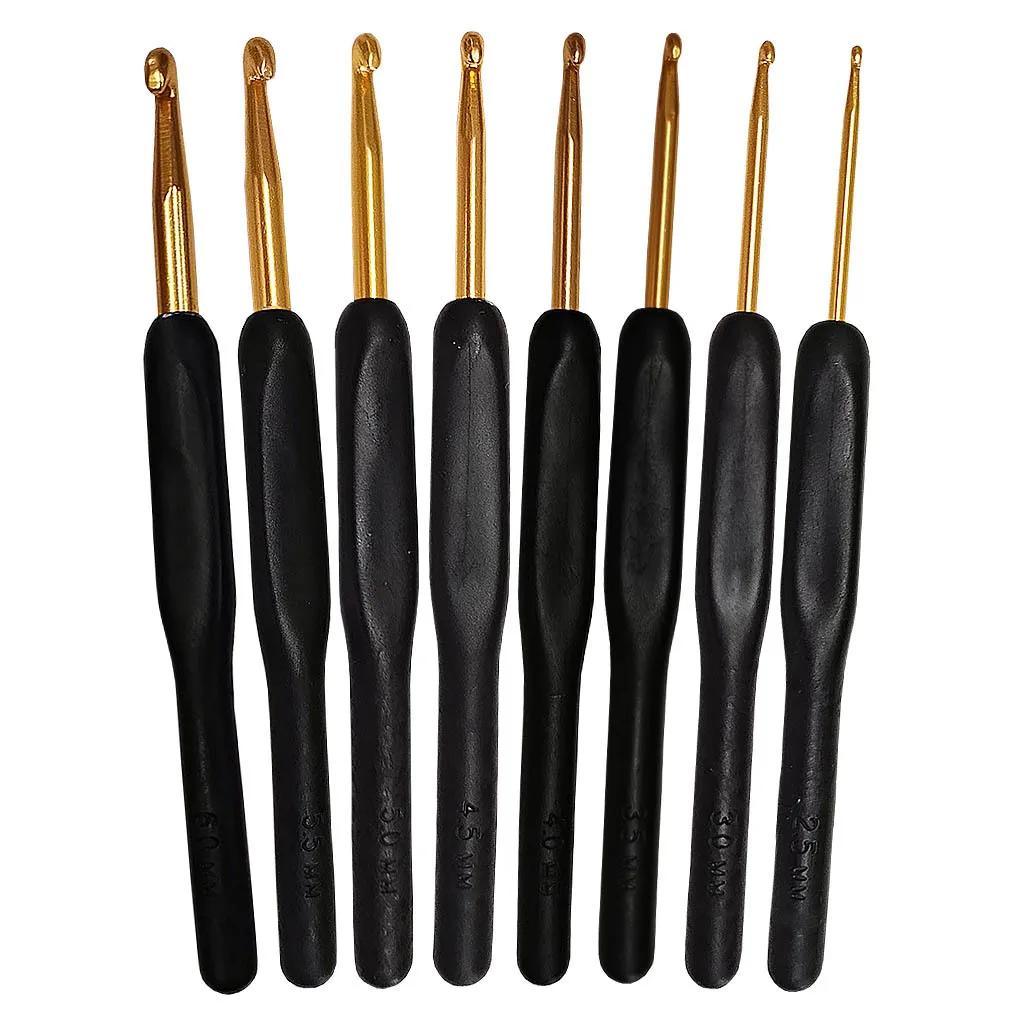 Gancho de crochê ergonômico para mãos artríticas, agulhas de tricô extra Longcu para iniciantes e fios de crochê, 1.0mm-6mm - Image 1