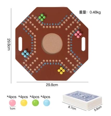 Grânulo tabuleiro de xadrez dobrável mesa de madeira jogo estratégia jogos de tabuleiro de viagem para crianças idades 3 brinquedos de mente brinquedos educativos - Image 1