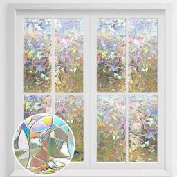 Filme decorativo de vidro colorido 3D, adesivos decorativos de parede, filmes porta do banheiro, decoração de casa - Image 1