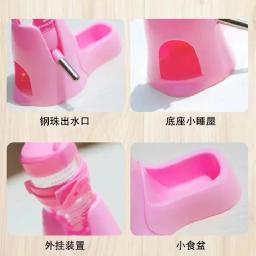 Alimentador Automático de Água para Pequenos Animais, Tigelas de Garrafa, Prato com Recipiente de Alimento, Distribuidor Automático, Brinquedos de Hamster, Rato, Cobaia - Image 5