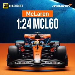 McLaren Racing Team Diecast Carro de brinquedo metálico F1 MCL60 2023, Modelo de veículo miniatura de carro, Free Wheels Collection, Presente para menino, 1:24, CCA, 1:24 - Image 2