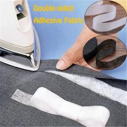 50m dupla face pa interlining tecido adesivo preto branco roupas vestuário ferro na bainha fita entrelaçamento web para costura diy - Image 1