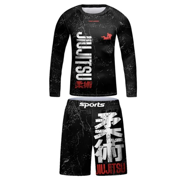 Conjunto de Roupas Esportivas Infantis: Camisolas de Boxe, Quimono, Rashguards e Calças MMA