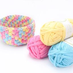 Fio da camiseta de qjh, tricot da camiseta do algodão, jérsei da tela, fio macio do algodão, fio chunky de crochê de jresey, fio de espaguete - Image 5