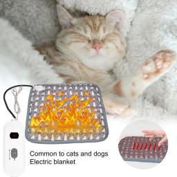 Almofada de aquecimento para animais estimação útil 4 timmings macio gato do cão de estimação doméstico cobertor aquecido para o inverno cobertor elétrico do cão de estimação esteira elétrica - Image 3