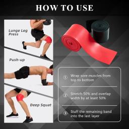 Pacote com 2 faixas de fio dental para exercícios com bolsa para compressão muscular, alívio da dor, acelera a recuperação e promover a flexibilidade - Image 4