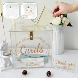 Caixa De Cartão De Casamento De Acrílico, caixas De Dinheiro Transparente Com Fechadura, Festa De Aniversário, Caixa De Cartão Claro, Carta Envelope, Titular Decorativo - Image 1