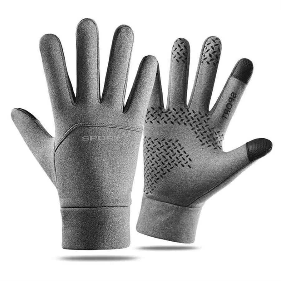 Luvas externas à prova de vento e à prova d'água, tela sensível ao toque, ponta dos dedos do polegar e índice, luvas quentes para corrida, ciclismo - Image 1