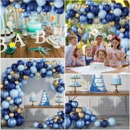 Balões Metálicos Azuis Kit Garland, Ouro Confetti Balão, Aniversário, Baby Shower, Decorações De Festa De Casamento, 72Pcs - Image 5