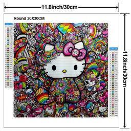 Sanrio-Olá Kitty Kit De Pintura Diamante, DIY, Cruz Bordados, Handmade, Mosaico, Presente Da Arte, 5D - Image 2