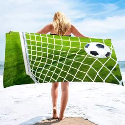 Toalha de praia do futebol, toalhas de praia para meninos, toalha do esporte dos meninos da toalha de futebol, toalhas personalizadas para a praia da piscina, toalha para o adolescente - Image 1