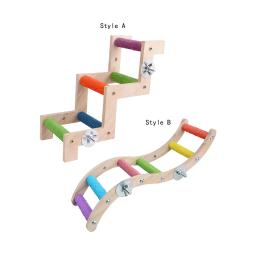 Escada De Gaiola De Pássaro De Madeira Sólida, Birds Poleiro Stand para Periquitos, Calopsitas, Pequeno Papagaio Médio Conures, Finch Bird Climbing Toys - Image 6