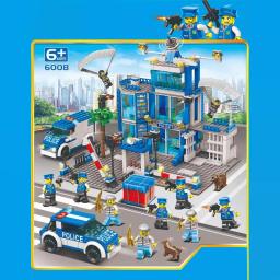 Blocos de montagem do departamento de polícia de alta dificuldade, carro, brinquedos educativos diy para crianças, pequenas partículas, ferramentas de aprendizagem criativas - Image 2