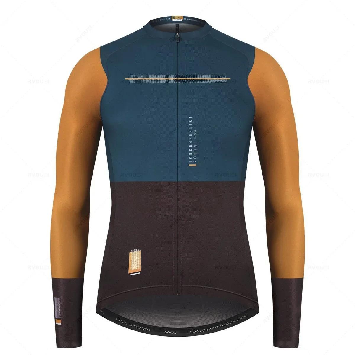 Camisolas de ciclismo de manga comprida para homens, camisas MTB, Sportswear de bicicleta de estrada, ciclismo respirável, ciclismo, primavera e outono - Image 1