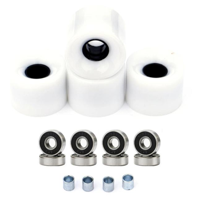 Rodas de Skate 60x45mm 78A com Rolamentos ABEC 9 e Espaçadores - Kit 4 Peças