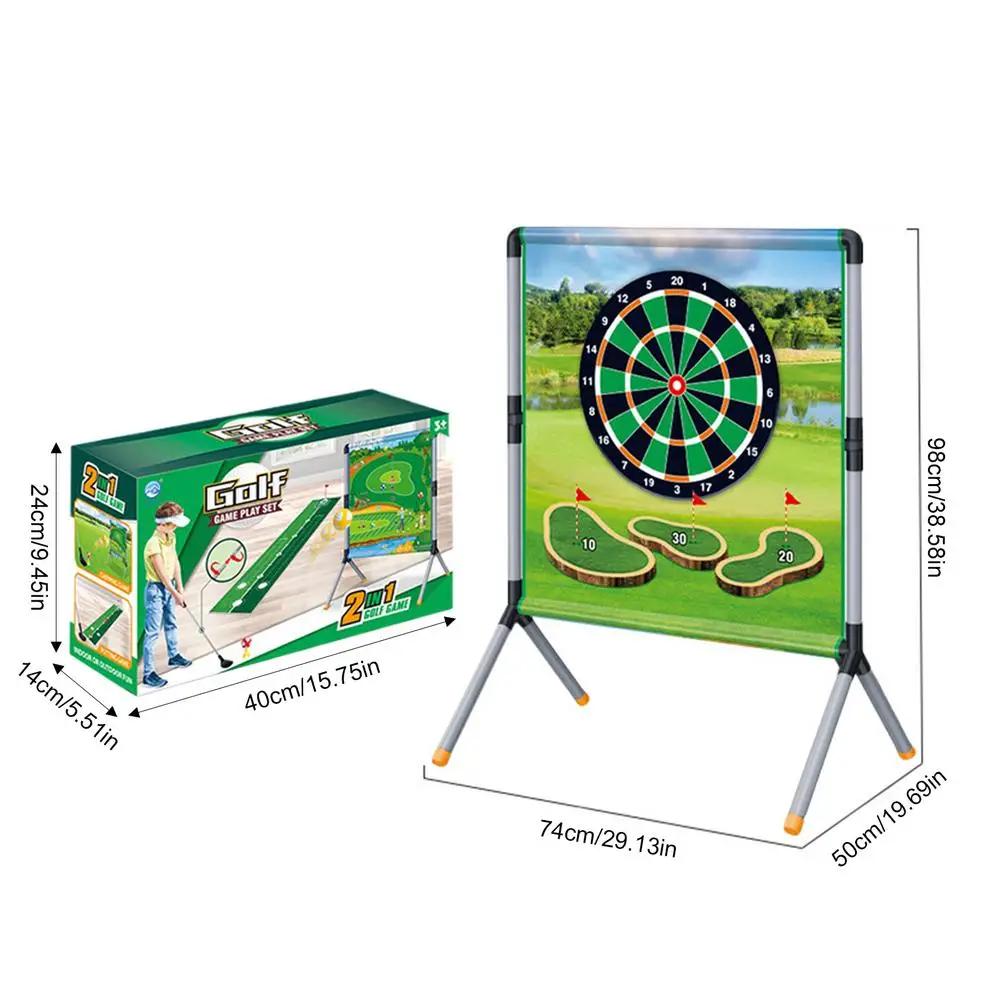 Jogo de quintal de golfe jogo de lascar de golfe bater esteira conjunto acessórios de golfe com bolas t colocando esteira jogo conjunto para bater prática - Image 1
