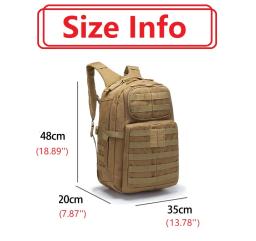 Mochila Tática Molle Impermeável, Sacos Esportivos, Camping, Caminhadas, Trekking, Pesca, Caça, Ao Ar Livre, 45L - Image 3