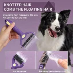 Double-Sided Undercoat Rake Comb para cão e gato, Pet Deshedding escova, Dematting Tool, Grooming e Dematting - Image 5