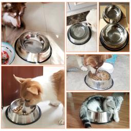 Alimentador de aço inoxidável para animais de estimação, tigela de água para cães e gatos, prato de alimentação para filhotes, comida ao ar livre, XS, S, M, L, XL, XXL, 6 tamanhos - Image 3