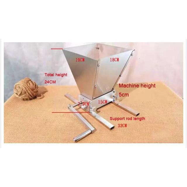Moinho de Cerveja Caseiro Grande: Triturador Manual para Grãos de Cevada com Rolos de Aço e Base de Alumínio