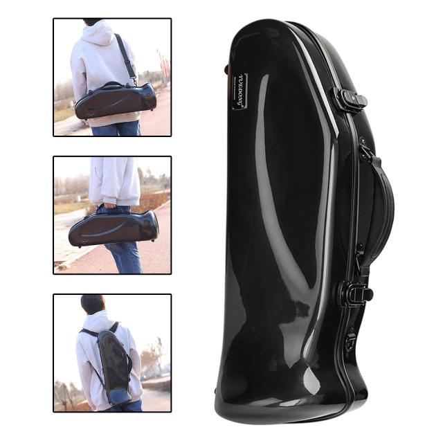 Trompete - Mochila Estojo de Transporte Portátil em Fibra de Carbono com Alça Ajustável para Instrumentos de Vento