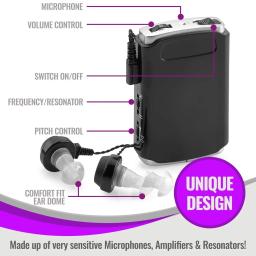 Amplificador de som - aprimoramento de fala de som de bolso, kit extra de fones de ouvido e microfone, dispositivo amplificador auditivo pessoal - Image 1