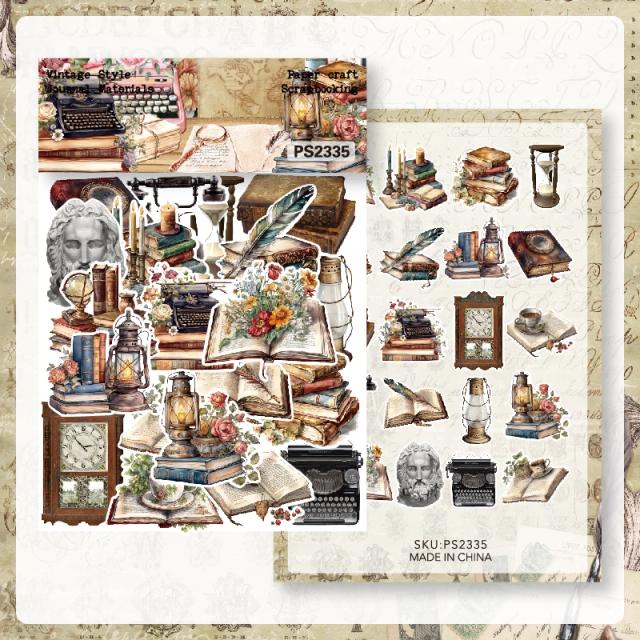 Coleção de Adesivos Vintage Panalisa-Kit para Scrapbooking e Journaling com 40 Peças para Cartões e Projetos Criativos