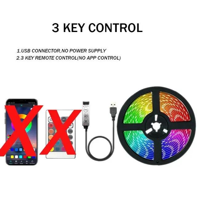 Fita LED RGB Controlável via APP e Controle Remoto para Decoração de Casa em Diversos Tamanhos e Perfeita para Festivais