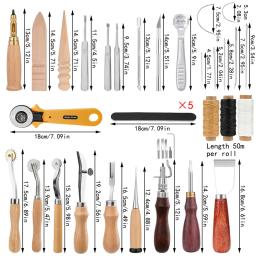 KRABALL-Kit De Ferramentas De Artesanato Em Couro, Costura À Mão, Costura, Soco, Escultura, Groover, Acessórios De Trabalho, DIY, Conjunto De Ferramentas Profissionais - Image 2