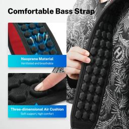 POGOLAB PGS-13 Alça de guitarra 3,5 "de largura almofadas de célula de ar neoprene acolchoado macio e confortável baixo com 2 fechaduras e 6 palhetas de cordas - Image 4