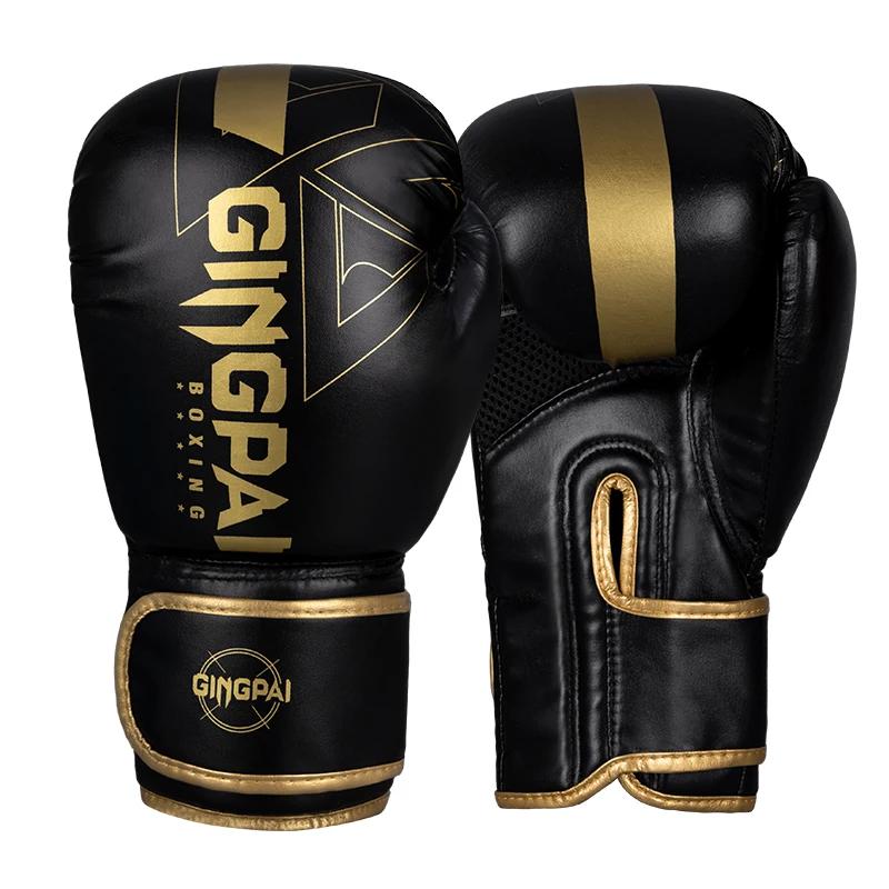 Luvas De Boxe De Couro PU Para Adultos, Sandbag Profissional De Kickboxing, Equipamento De Treinamento, Muay Thai MMA, 8 oz, 10 oz, 12 oz, 14oz - Image 1