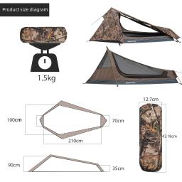 Barraca De Toldo De Acampamento, Material De Viagem, Equipamento De Caminhada Natureza, Tendas De Uma Pessoa, Abrigos De Caminhada, Entretenimento Esportivo - Image 5