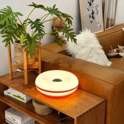 Bauhaus candeeiro de mesa usb plug quarto lâmpada cabeceira sala estar jantar decoração donut luz ambiente - Image 6
