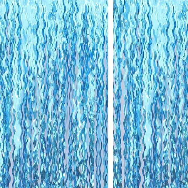 Cortina de Chuva de Balão Azul para Decoração de Festas, Casamentos e Aniversários - 2m x 1m