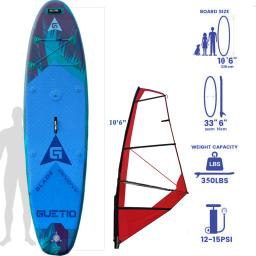 Paddle stand-up inflável para windsurf, OEM SUP, Personalizado com vela, Novo design - Image 2